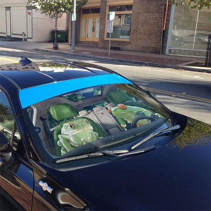 Gearhumans 3D Frogs Custom Car Auto Sunshade