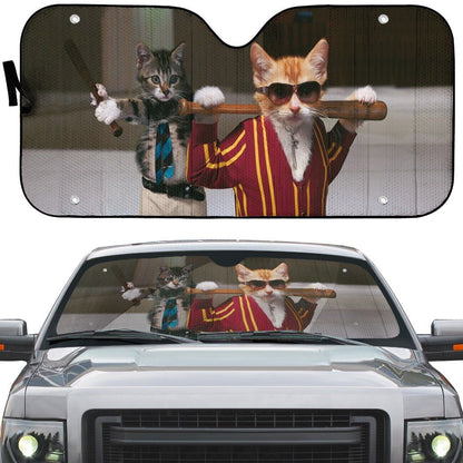Gearhumans 3D Garfield Kittens Badass Custom Car Auto Sunshade