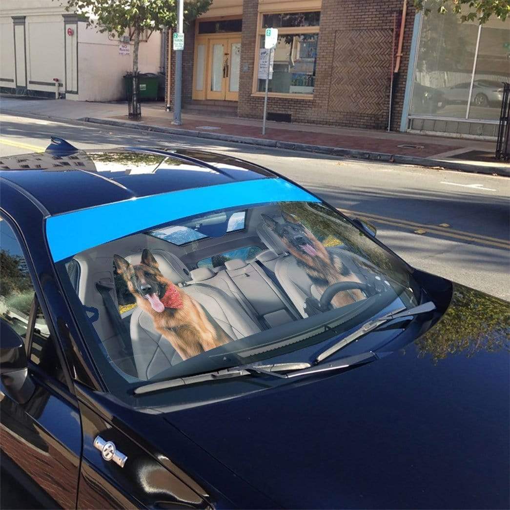 Gearhumans 3D German Shepherd Dog Custom Car Auto Sunshade