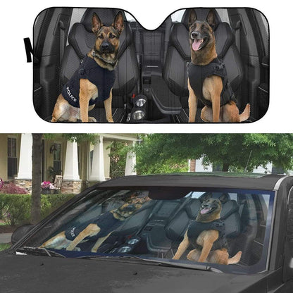 Gearhumans 3D German Shepherd K-9 Custom Car Auto Sunshade