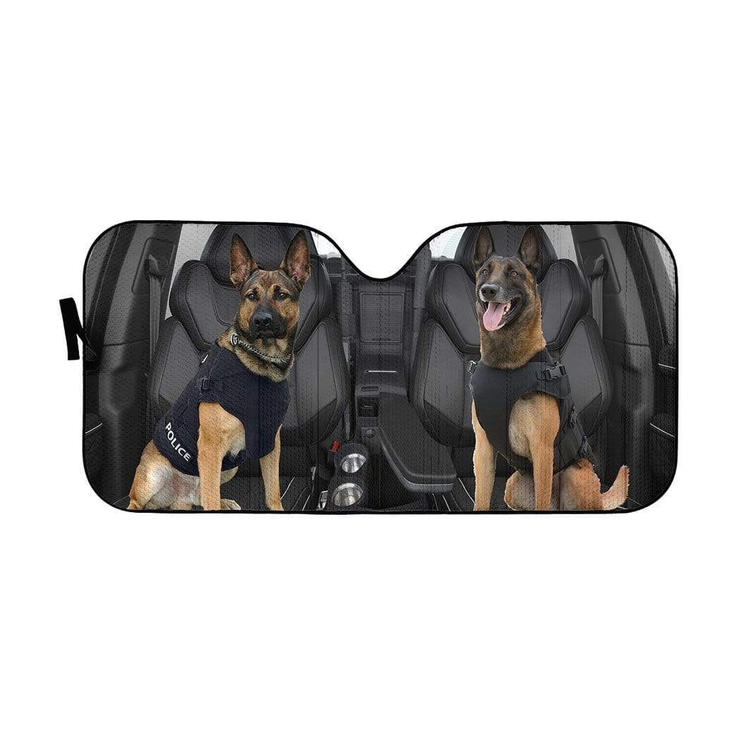 Gearhumans 3D German Shepherd K-9 Custom Car Auto Sunshade