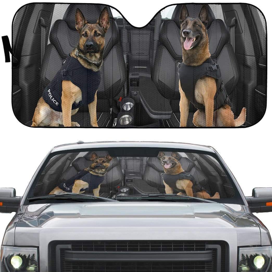 Gearhumans 3D German Shepherd K-9 Custom Car Auto Sunshade