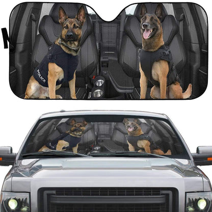 Gearhumans 3D German Shepherd K-9 Custom Car Auto Sunshade