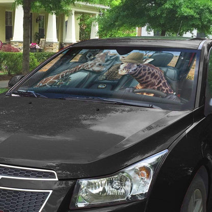 Gearhumans 3D Giraffe Custom Car Auto Sunshade