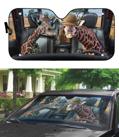 Gearhumans 3D Giraffe Custom Car Auto Sunshade