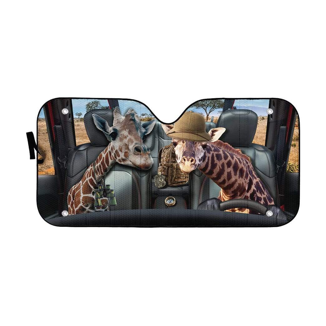 Gearhumans 3D Giraffe Custom Car Auto Sunshade