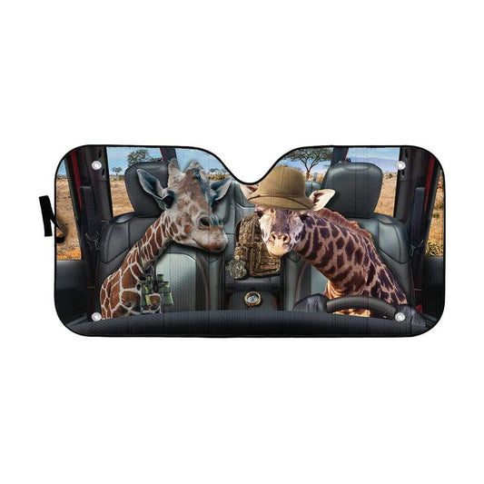 Gearhumans 3D Giraffe Custom Car Auto Sunshade