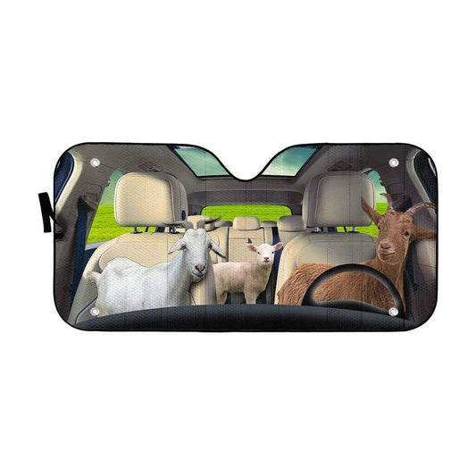 Gearhumans 3D Goat Custom Car Auto Sunshade