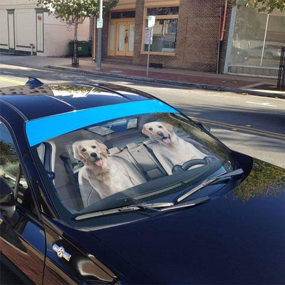Gearhumans 3D Golden Labrador Retriever Custom Car Auto Sunshade