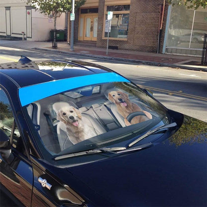 Gearhumans 3D Golden Retriever Custom Car Auto Sunshade