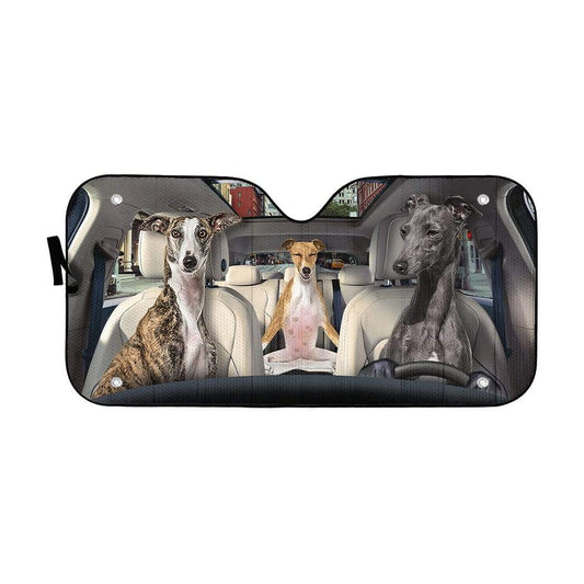 Gearhumans 3D Greyhounds Custom Car Auto Sunshade