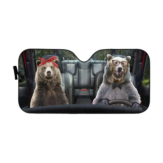 Gearhumans 3D Grizzly Bear Brown Bear Custom Car Auto Sunshade
