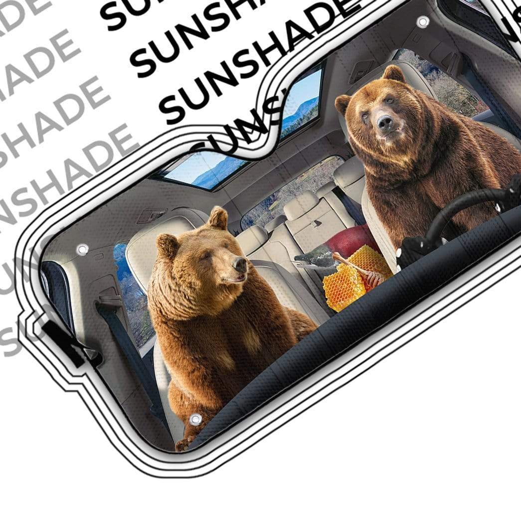 Gearhumans 3D Grizzly Bears Custom Car Auto Sunshade