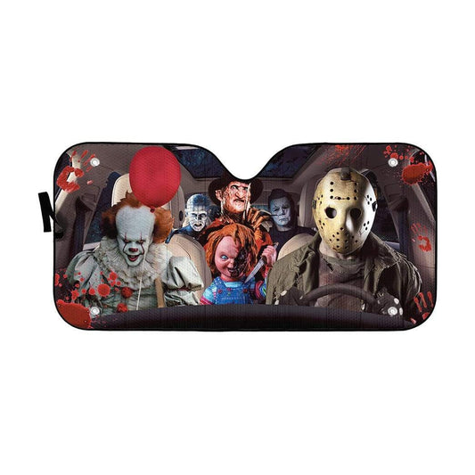 Gearhumans 3D Hallowen Horror Movies Custom Car Auto Sunshade