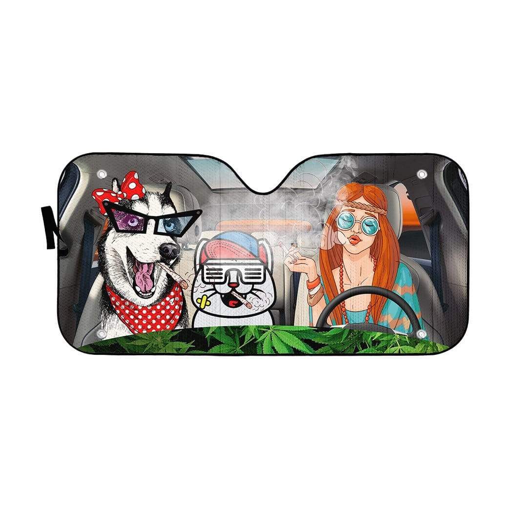 Gearhumans 3D Hippie Style Custom Car Auto Sunshade