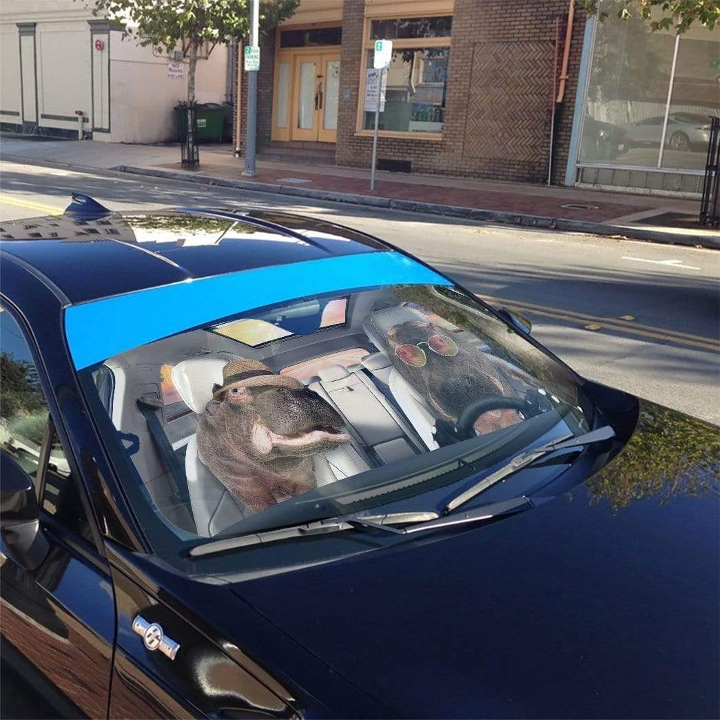 Gearhumans 3D Hippo Car Cuto Sunshade