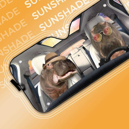 Gearhumans 3D Hippo Car Cuto Sunshade