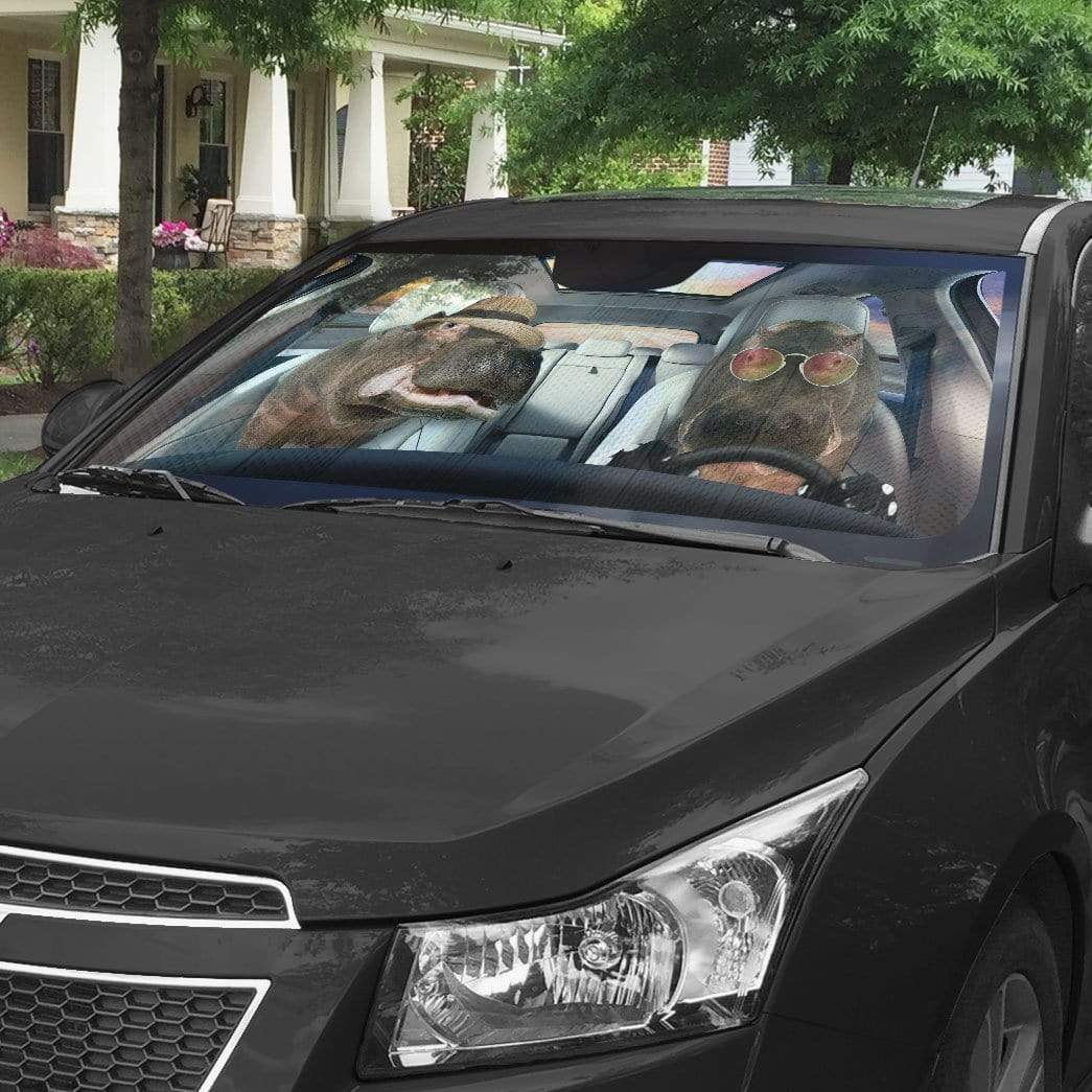 Gearhumans 3D Hippo Car Cuto Sunshade