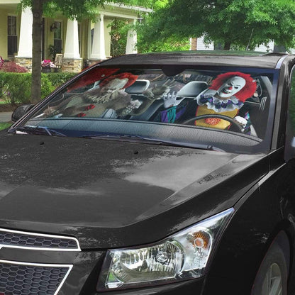 Gearhumans 3D IT chapter 2 Pennywise Custom Car Auto Sunshade