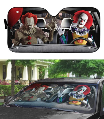 Gearhumans 3D IT chapter 2 Pennywise Custom Car Auto Sunshade