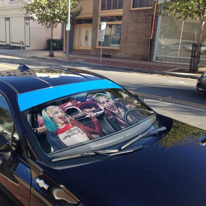 Gearhumans 3D Joker & Harley Quinn Custom Car Auto Sunshade