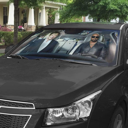 Gearhumans 3D Kanye And Musk Custom Car Auto Sunshade