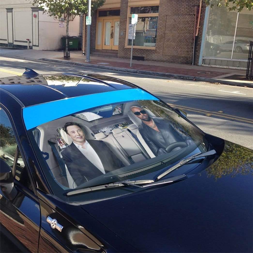 Gearhumans 3D Kanye And Musk Custom Car Auto Sunshade