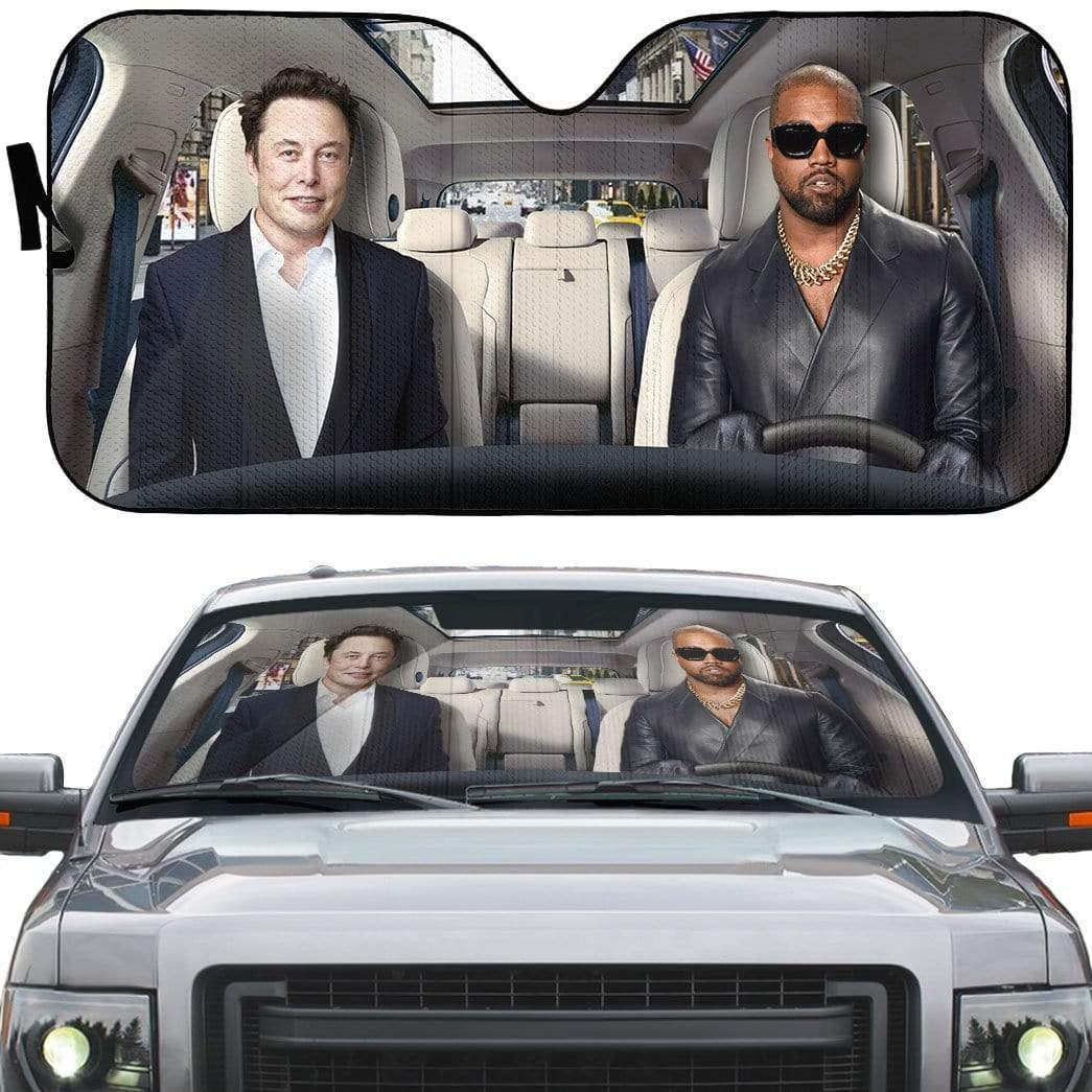 Gearhumans 3D Kanye And Musk Custom Car Auto Sunshade