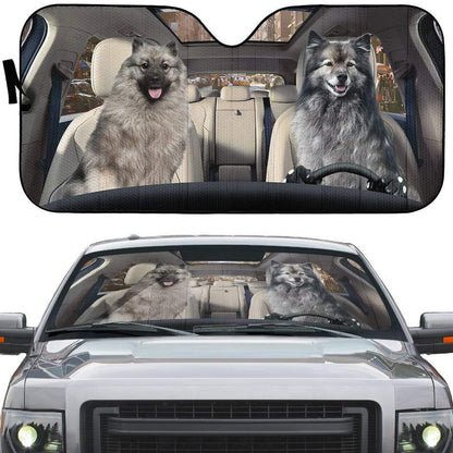 Gearhumans 3D Keeshond Dog Custom Car Auto Sunshade