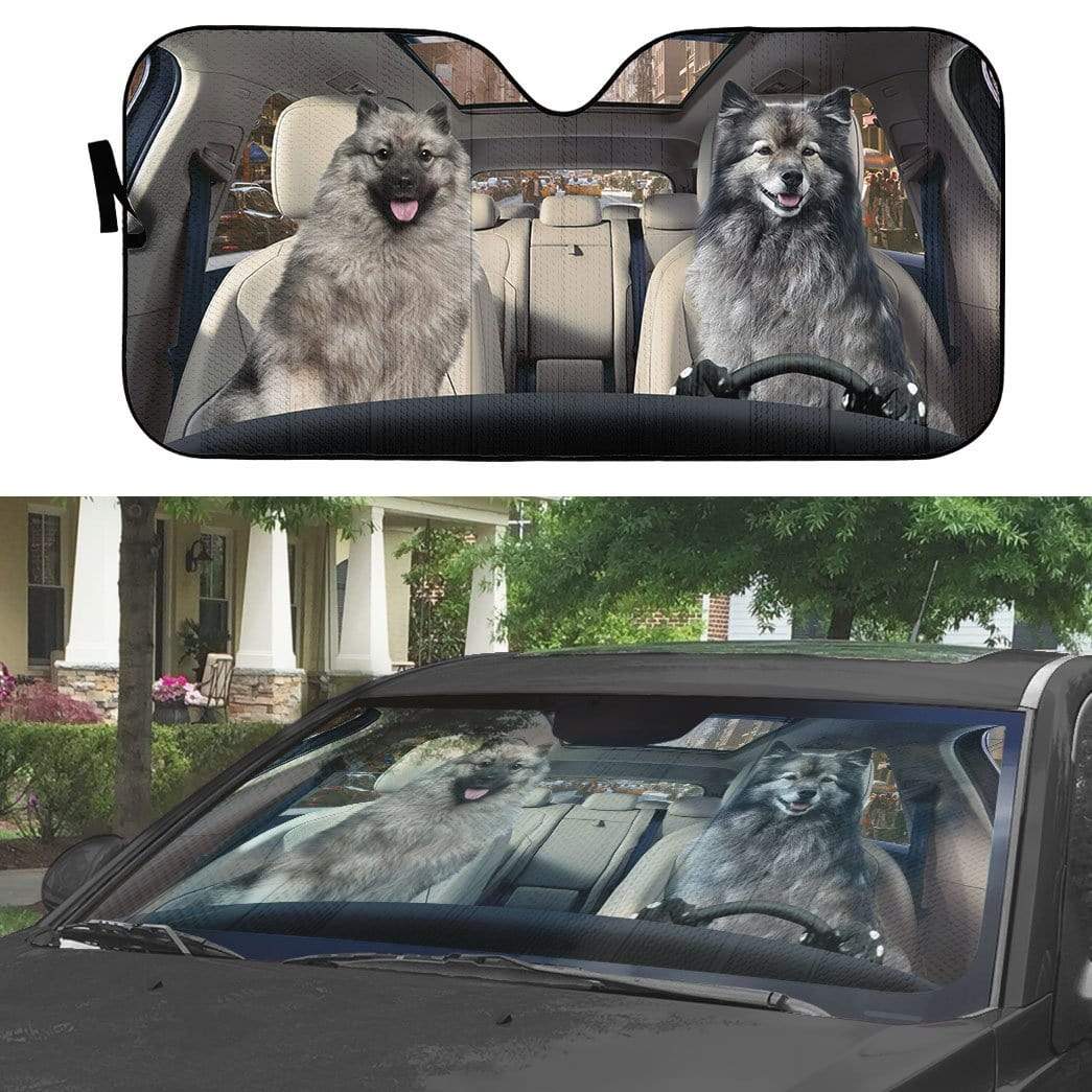 Gearhumans 3D Keeshond Dog Custom Car Auto Sunshade
