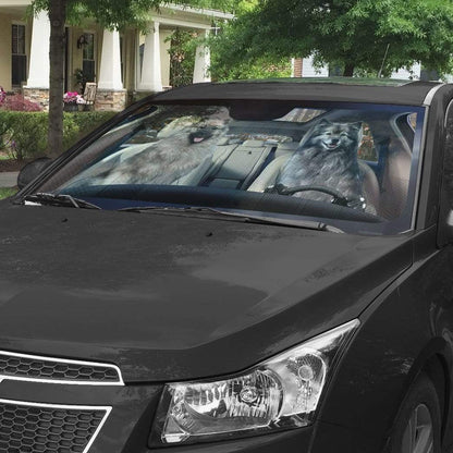 Gearhumans 3D Keeshond Dog Custom Car Auto Sunshade