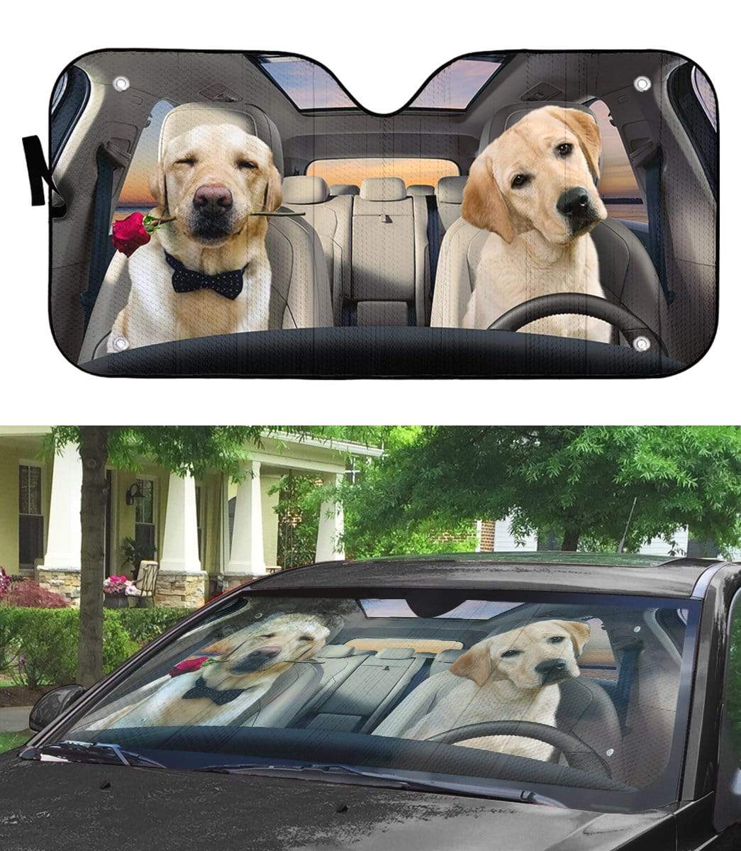 Gearhumans 3D Labrador Retriever Custom Car Auto Sunshade