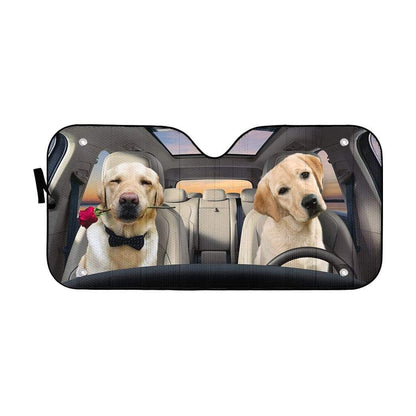 Gearhumans 3D Labrador Retriever Custom Car Auto Sunshade