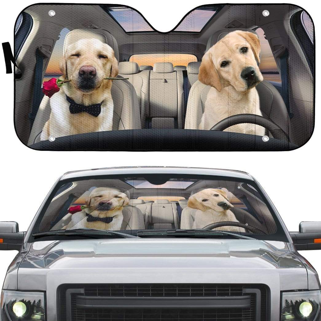 Gearhumans 3D Labrador Retriever Custom Car Auto Sunshade