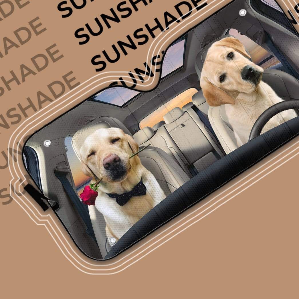 Gearhumans 3D Labrador Retriever Custom Car Auto Sunshade
