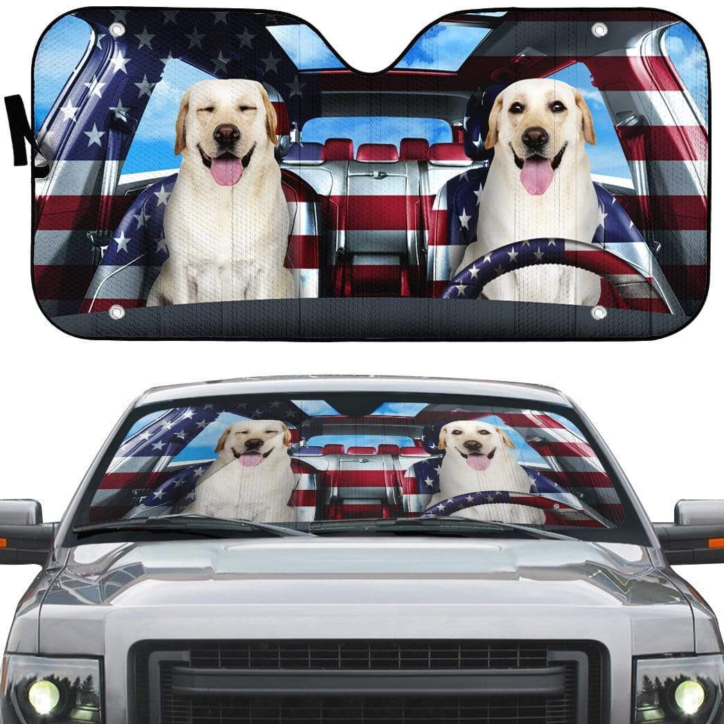 Gearhumans 3D Labrador Retriever Driver Custom Car Auto Sunshade
