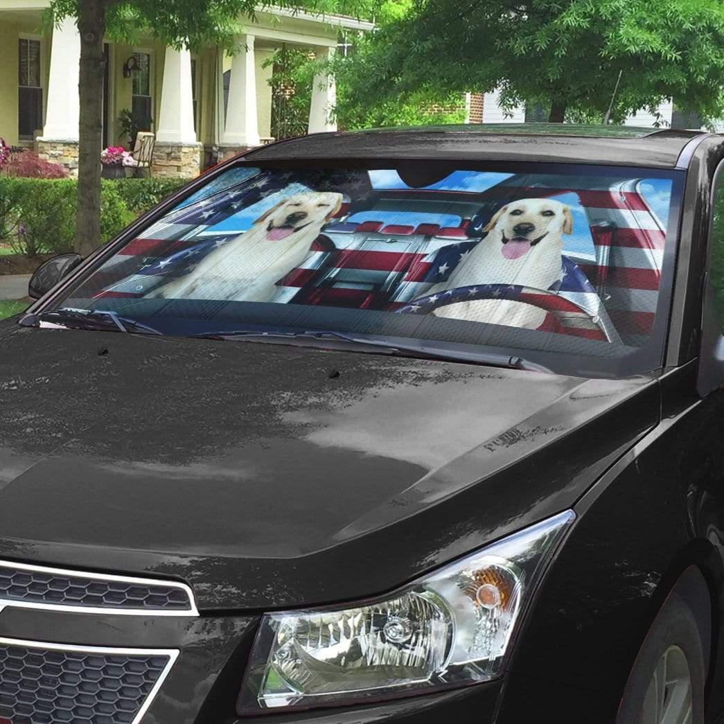 Gearhumans 3D Labrador Retriever Driver Custom Car Auto Sunshade