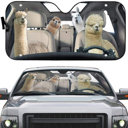 Gearhumans 3D Llama and Alpaca Custom Car Auto Sunshade