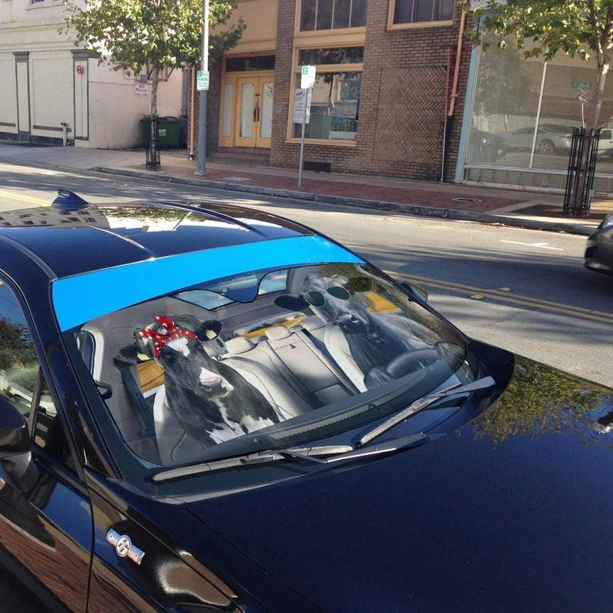 Gearhumans 3D Love Couple Cattle Cow Custom Car Auto Sunshade
