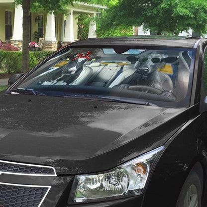 Gearhumans 3D Love Couple Cattle Cow Custom Car Auto Sunshade