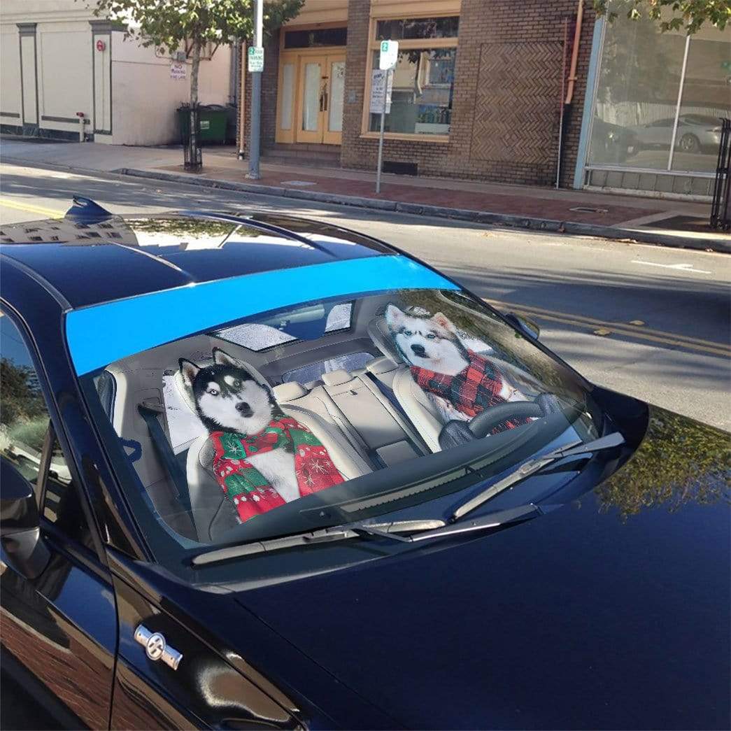Gearhumans 3D Lovely Husky Auto Sunshade