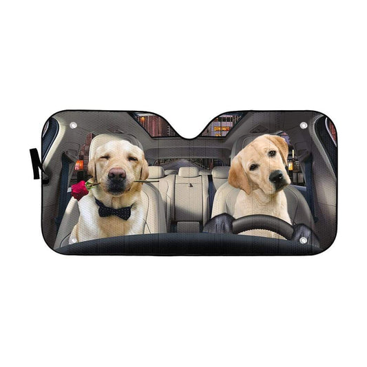 Gearhumans 3D Lovely Retrever Puppy Auto Sunshade