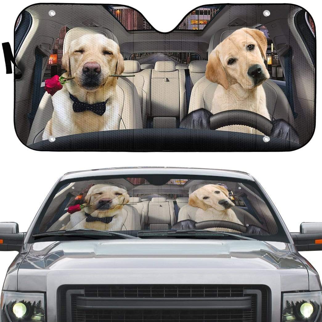 Gearhumans 3D Lovely Retrever Puppy Auto Sunshade