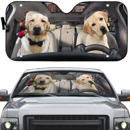 Gearhumans 3D Lovely Retrever Puppy Auto Sunshade