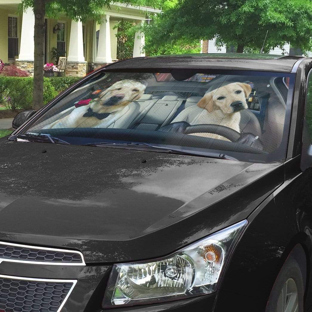 Gearhumans 3D Lovely Retrever Puppy Auto Sunshade