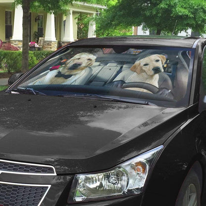 Gearhumans 3D Lovely Retrever Puppy Auto Sunshade