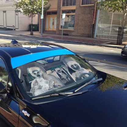 Gearhumans 3D Madagascar Lemurs Custom Car Auto Sunshade