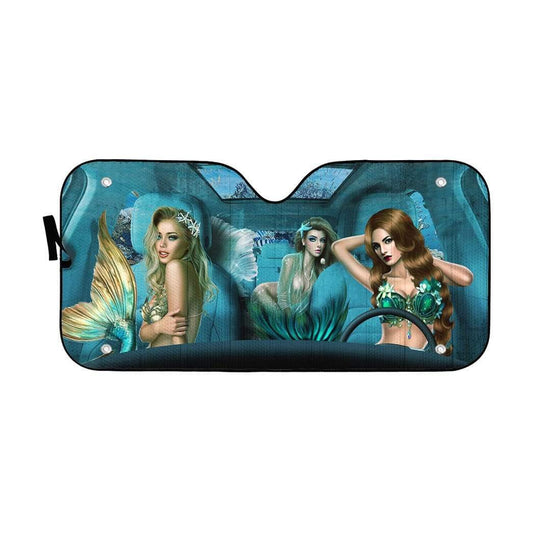 Gearhumans 3D Mermaid Custom Car Auto Sunshade