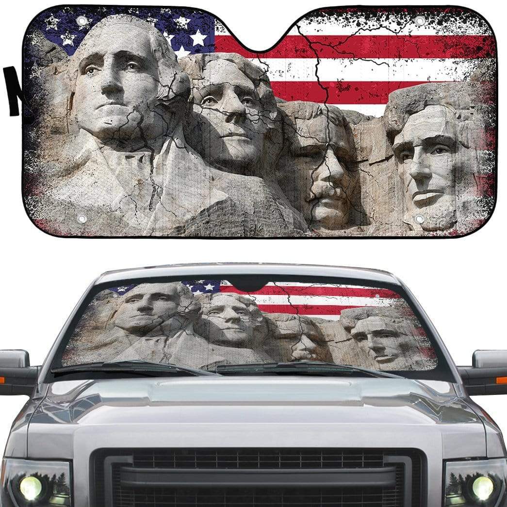 Gearhumans 3D Mount Rushmore Custom Car Auto Sunshade