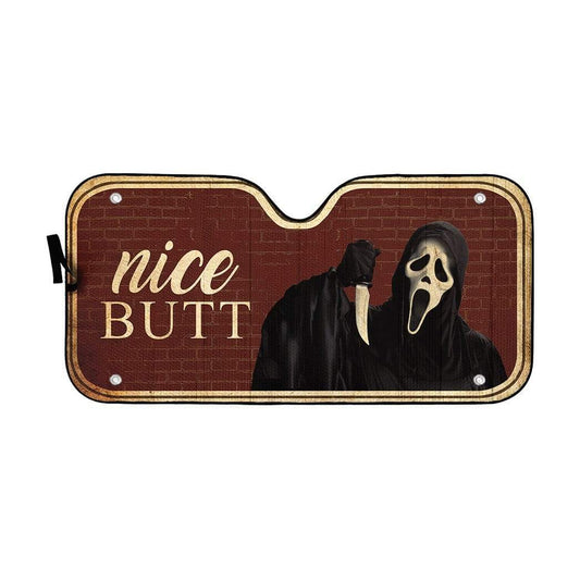 Gearhumans 3D Nice Butt Scream Halloween Custom Car Auto Sunshade